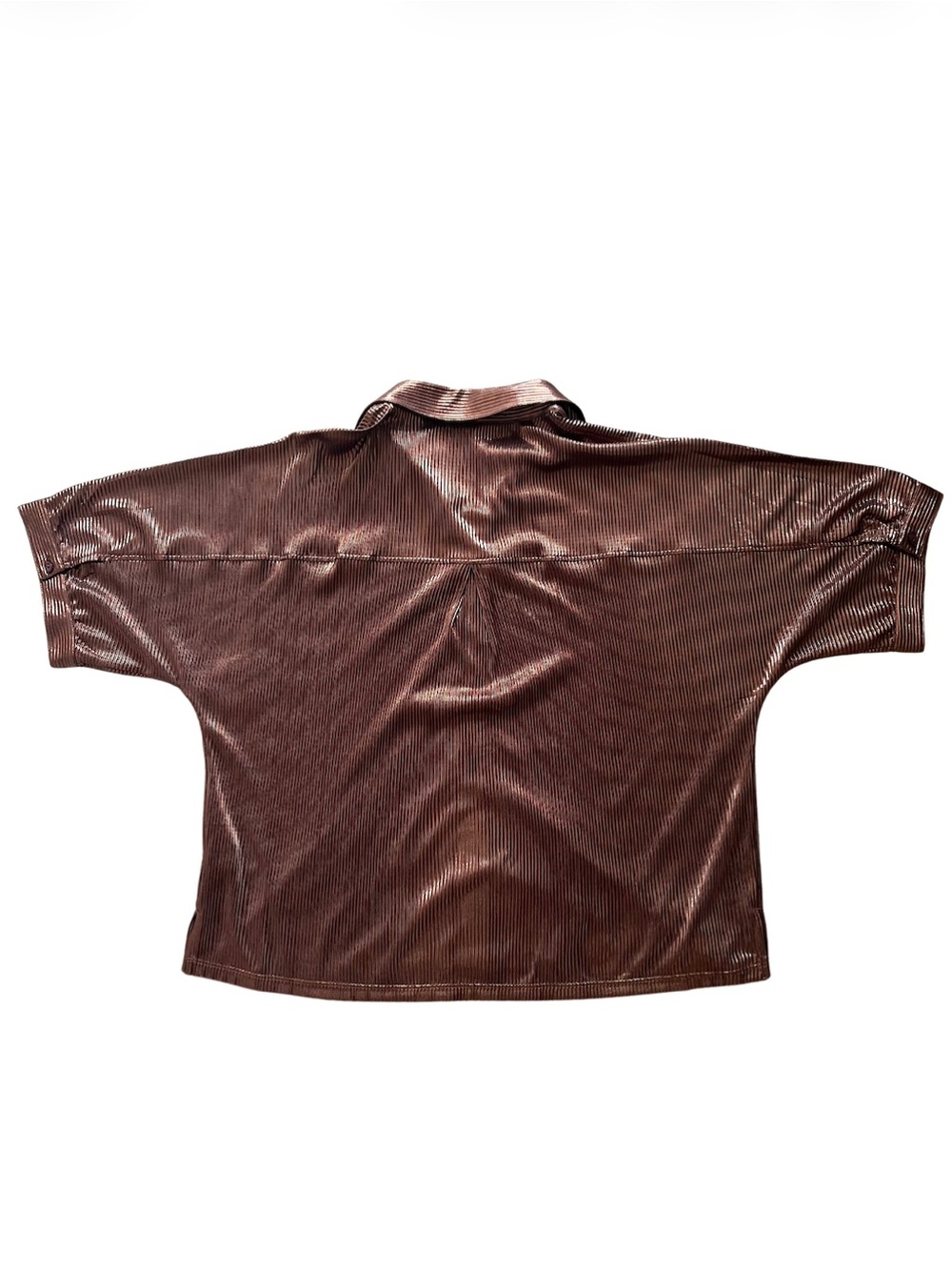 NWT John Mark Women's Button-Up Blouse Metallic Brown L - Picture 7 of 7